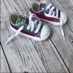 NWOT rainbow glitter converse